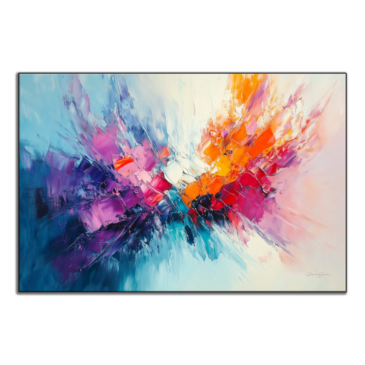 Abstract Collection | Fires of Renewal | Dynamic Abstract Burst in Vivid Hues of Orange and Purple by Roderick Sebastiaan | ArtFrame_d5c51aa2-1848-45ff-a496-969adb47f86b