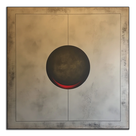 Minimalism Collection | Eclipse of Solitude | Minimalist Sphere in Monochrome Shades by Roderick Sebastiaan | ArtFrame_e3628908-338c-4947-926e-717b7426c0d9