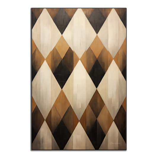 Geometry Collection | Espresso Diamond | Harmonic Pattern of Restful Earthen Tones by Roderick Sebastiaan | ArtFrame_e4445070-0e2b-4f44-836f-528a1b34cf91