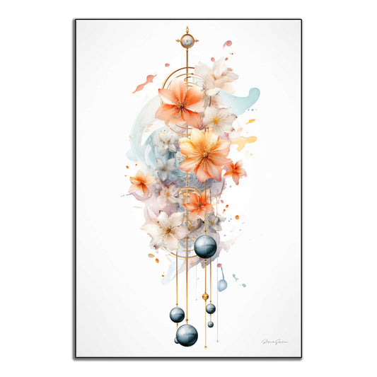 Botanical Collection | Nature's Clockwork | Floral Elegance and Timeless Mechanics Art Print by Roderick Sebastiaan | ArtFrame_e6912258-a292-4cff-bd02-8b98e406a919