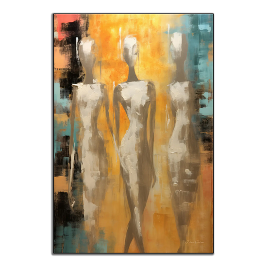 Feminine Collection | Ethereal Elegance | Refined Abstract Trio in Warm Glow on Art cloth by Roderick Sebastiaan | ArtFrame_e81221ad-5220-443d-8fc3-92abf45c57d9