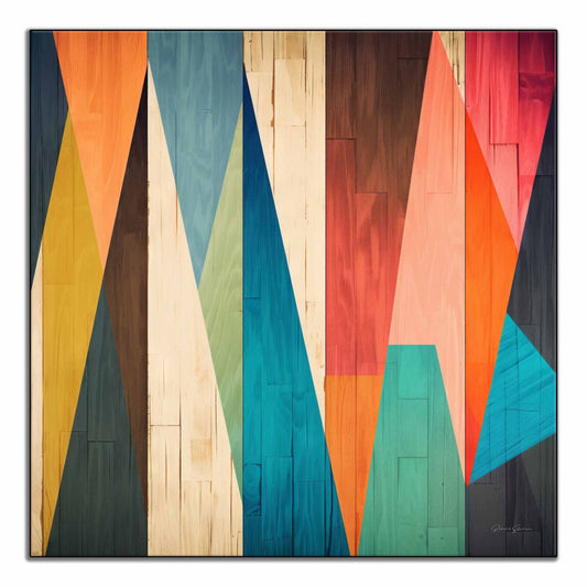 Geometry Collection | Woodland Contrasts No.1 | Colourful Geometric Wood Pattern on Art Cloth by Roderick Sebastiaan | ArtFrame_ff46599d-ef1e-4fda-b208-3d02e1c13536