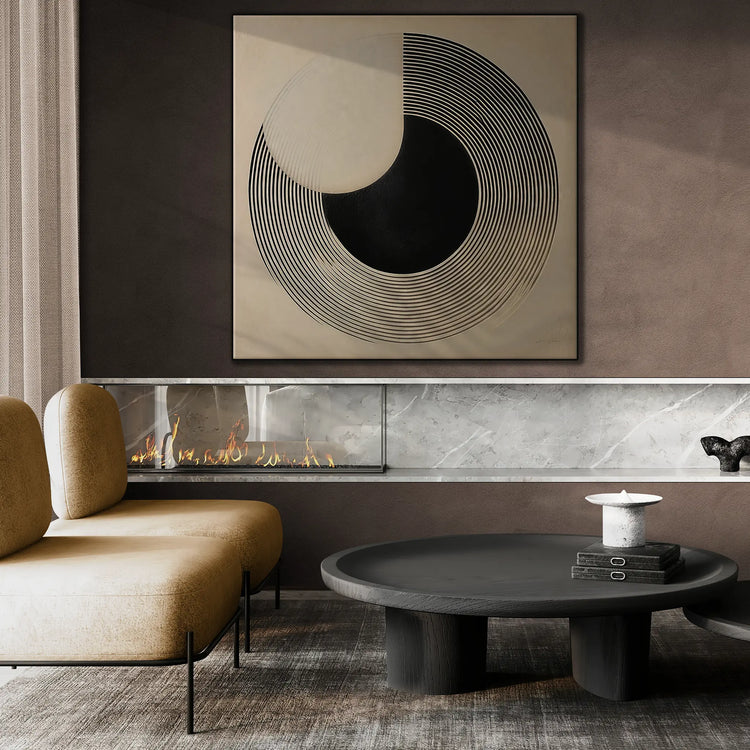 Record of Equilibrium | Harmony in Abstract Black & White Contrast Art Print