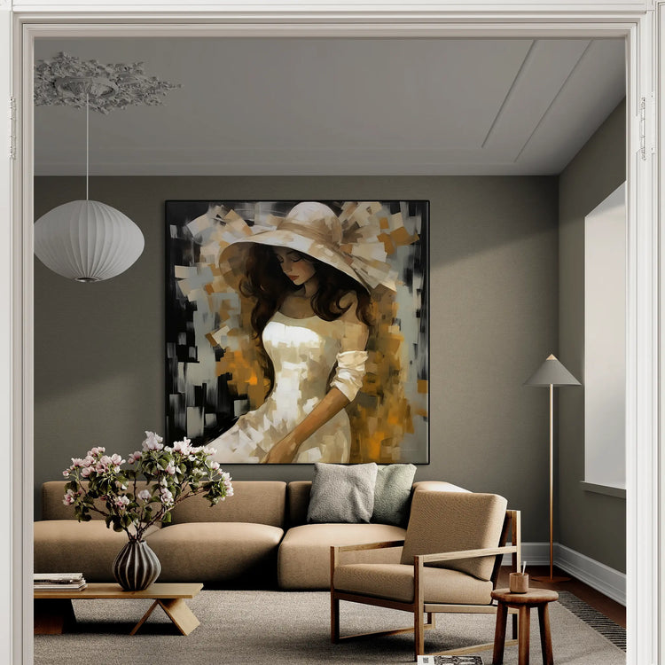 Silent Contemplation | Subtle and Serene Portrait in Stylish Art Frame