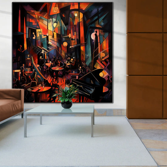 Music Collection | 20's Jazz No.3 | Artistic Swing Session and Abstract Rhythm on Art Cloth by Roderick Sebastiaan | BeautifulAbstractedPaintinginHotelLobbyWithCeramicFeatureWall_34d986c7-6e84-4cd7-9e47-b6a60cd8687f