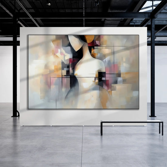 Surrealism Collection | Unspoken Dialogues | Abstract Cubist Female Silhouette with Soft Contrasts by Roderick Sebastiaan | BeautifulAbstractedPaintinginIndustrialStyleArtGallery_07d41e31-c7c2-4a6f-a008-e27ec7002039