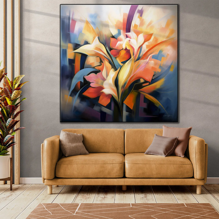 Petali di Fantasia | Colourful Flower Abstraction on Special Art Cloth