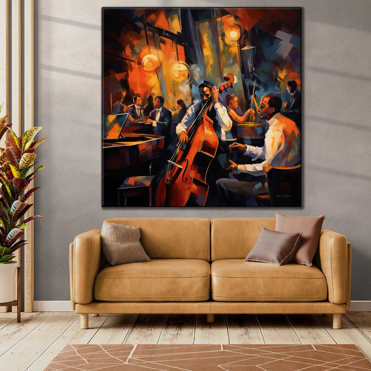 Roaring 20's French Quarter | Vibrant Jazz Abstraction in Elegant Art Frame