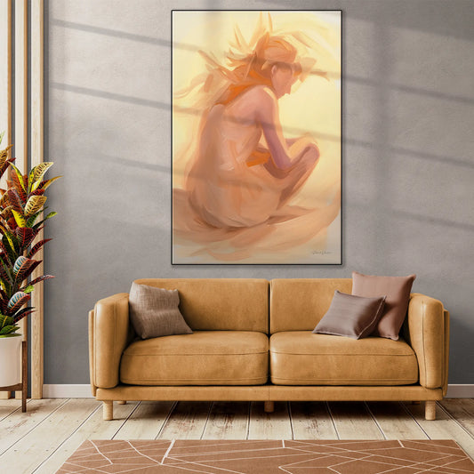 Luminous Contemplation | Serene Meditative Figure in Soft Light Art