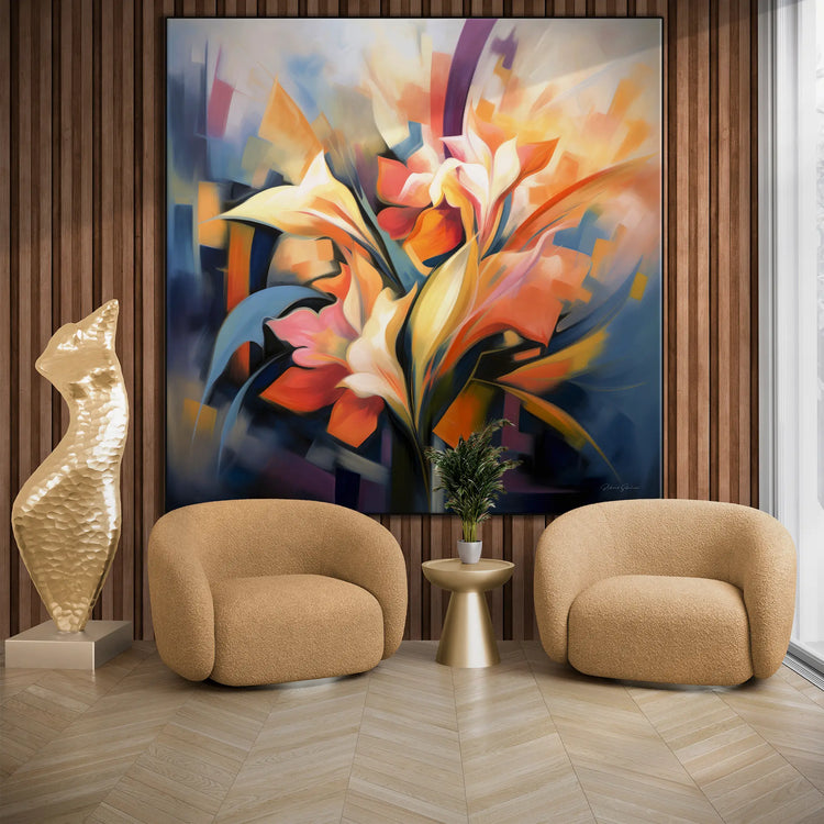 Petali di Fantasia | Colourful Flower Abstraction on Special Art Cloth