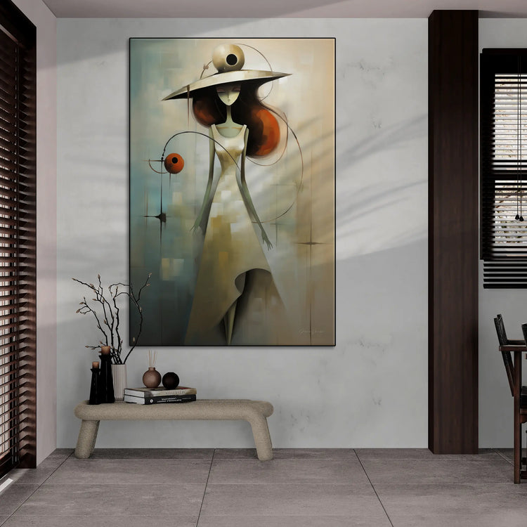 Feminine Collection | Fashion Fantasia | Artistic Graceful Elegance in a Surreal Style by Roderick Sebastiaan | BeautifulAbstractedPaintinginOpenPlanRoomWithWoodAccents_9d4dbe67-f5f7-46c1-b18f-307ba350d2d6