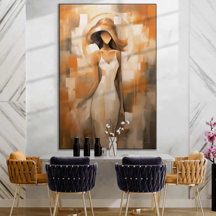 Feminine Collection | Ethereal Beauty | Fluid Elegance and Serenity in Soft Pastel Shades by Roderick Sebastiaan | BeautifulAbstractedPaintinginStylishDiningRoom_3e98888f-b01f-4a31-bd9b-af3d2eea84f3