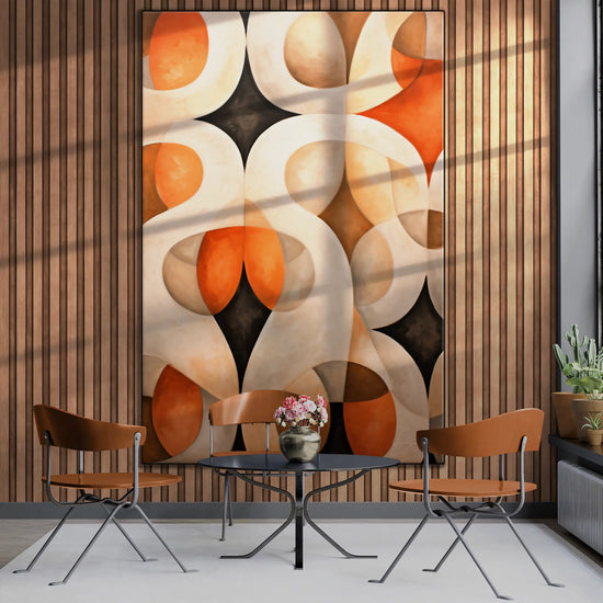 Abstract Collection | Alabaster & Amber | Harmony in Organic Abstraction on Art Cloth by Roderick Sebastiaan | BeautifulAbstractedPaintinginSunroomWithTableAndChairs_987840d8-f873-48f1-91ee-8861b264fe18