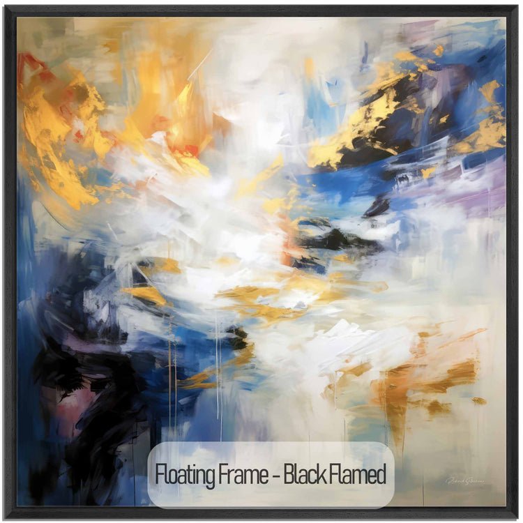 Abstract Collection | Sueños Dorados | Dreamy Gold and Blue Imagination on Art Frame by Roderick Sebastiaan | Black-Flamed_0b16e4f7-47df-406f-ba5d-6104392cf985