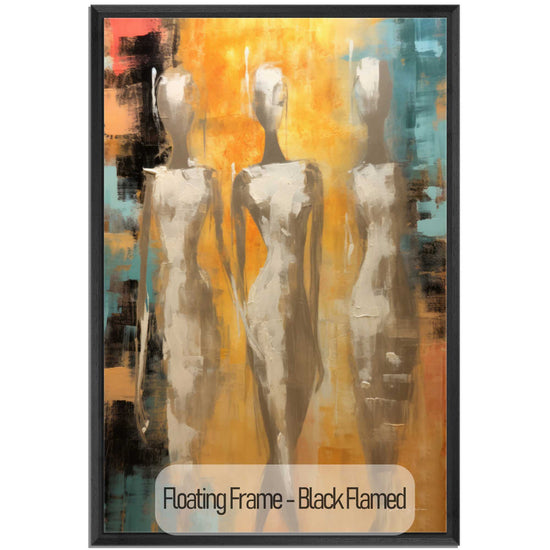 Feminine Collection | Ethereal Elegance | Refined Abstract Trio in Warm Glow on Art cloth by Roderick Sebastiaan | Black-Flamed_0f1f51a8-2918-48bf-acc1-d9ecc666ae1b