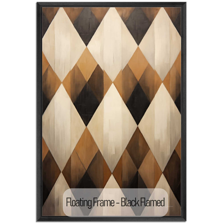 Geometry Collection | Espresso Diamond | Harmonic Pattern of Restful Earthen Tones by Roderick Sebastiaan | Black-Flamed_469241e7-df40-4026-81ad-3f147741d04d