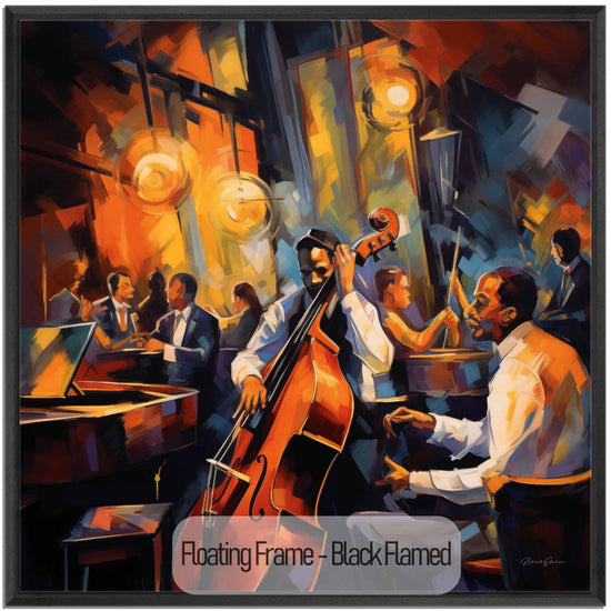 Music Collection | Roaring 20's French Quarter | Vibrant Jazz Abstraction in Elegant Art Frame by Roderick Sebastiaan | Black-Flamed_7f660731-9a24-446f-ab43-591d4e08d2ed