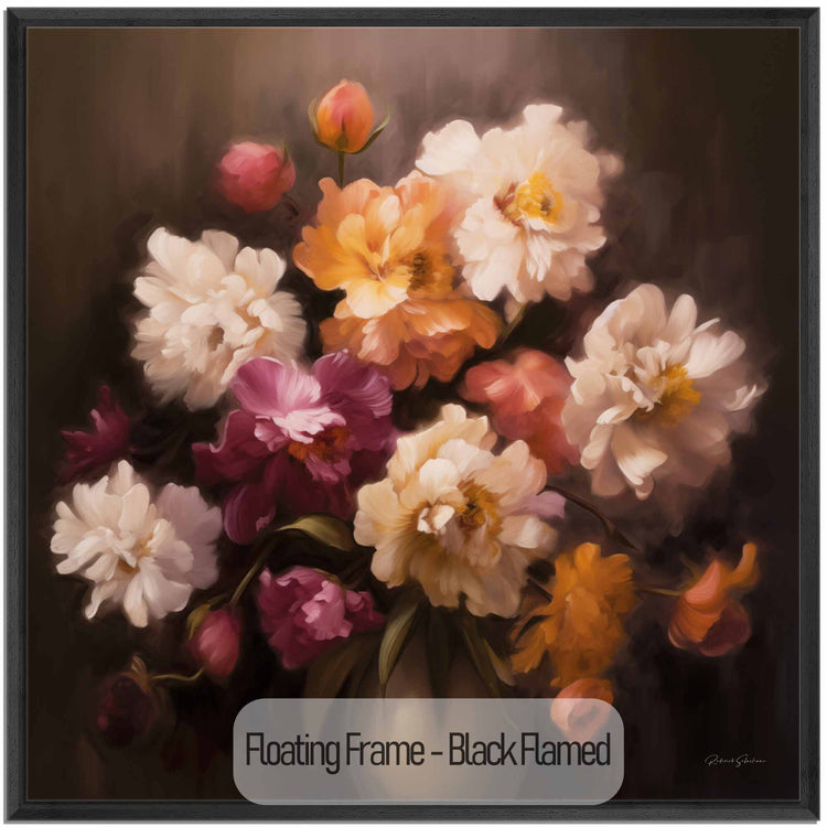 Botanical Collection | Velvet Floral Symphony | Impressionist Floral Elegance Artwork by Roderick Sebastiaan | Black-Flamed_b4d7685b-257b-4081-aeee-89956139e3ed