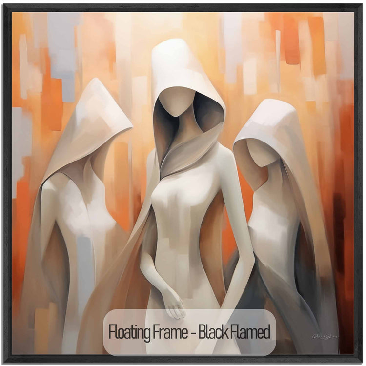 Feminine Collection | Cloaked in Mystery | Warm Toned Ambient Abstract of Mysterious Cloaked Figures by Roderick Sebastiaan | Black-Flamed_b73d3cf3-1878-4b57-94ee-5dd69e85cc4a