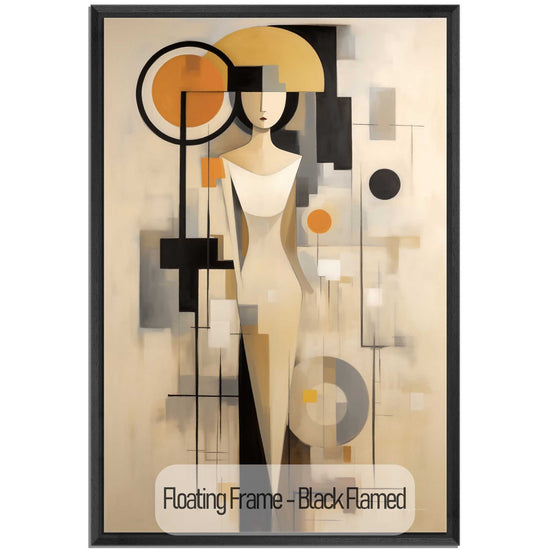 Abstract Collection | Graceful Geometry | Art Deco Inspired Woman Figure Portrait on Art Cloth by Roderick Sebastiaan | Black-Flamed_b7c5e341-a4b0-4a2b-8095-f22c4a2246dc