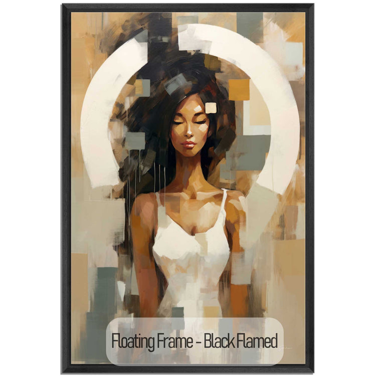 Feminine Collection | Fragmented Serenity | Abstract Realistic Female Portrait on Art Cloth by Roderick Sebastiaan | Black-Flamed_d05bbc56-b6b1-4266-9e6a-0e2022350f55