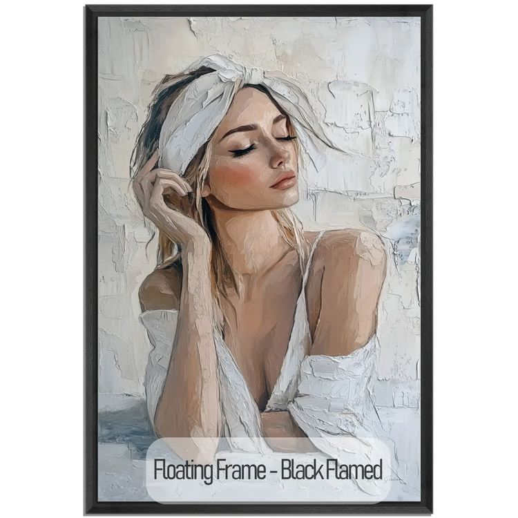 Feminine Collection | Refined Serenity | Elegant Female Portrait Art Print for Tranquil Spaces by Roderick Sebastiaan | Black-Flamed_e4fe6bf7-37b0-492f-ad49-a0a7e09ee59f