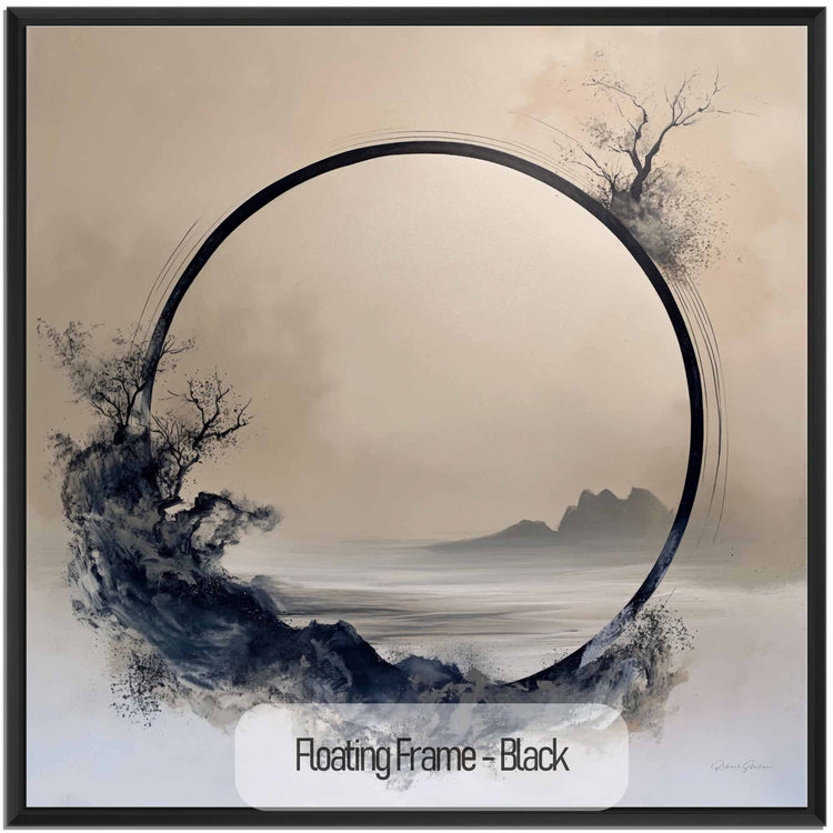 Minimalism Collection | Monochrome Oasis | Tranquil Minimalist Zen Circle in Grayscale Art Print by Roderick Sebastiaan | Black_19d7e5be-1ced-4dd9-a563-b7d0bf6eb0bf