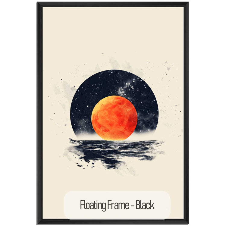 Minimalism Collection | Blood Moon Tide | Mystical Red Moon Seascape Art Print by Roderick Sebastiaan | Black_51e53470-4aae-44cb-aab6-279fd8680630