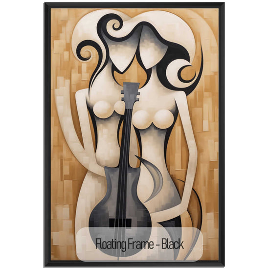 Music Collection | Melodic Contours | Abstract Cubist Cello Figure on Modern Art Cloth by Roderick Sebastiaan | Black_9170e3b4-1d7b-4c08-a7c0-4ec241e354ba