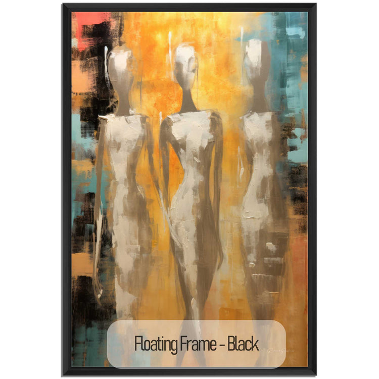 Feminine Collection | Ethereal Elegance | Refined Abstract Trio in Warm Glow on Art cloth by Roderick Sebastiaan | Black_b31d06de-b46d-4187-8faf-a2b35d690356