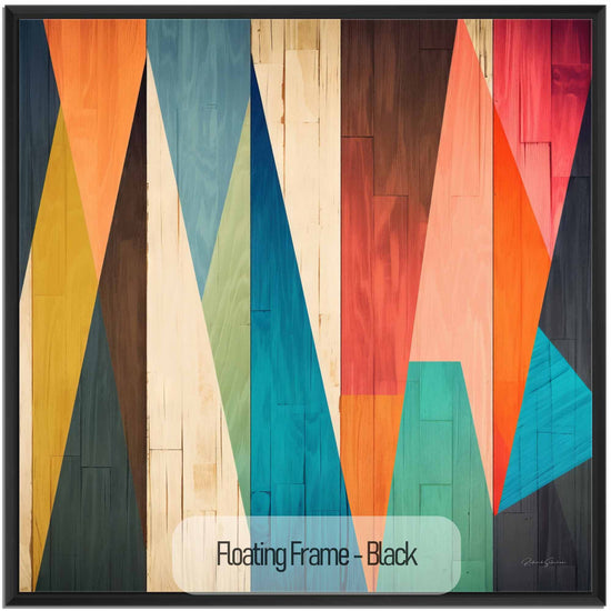 Geometry Collection | Woodland Contrasts No.1 | Colourful Geometric Wood Pattern on Art Cloth by Roderick Sebastiaan | Black_bde5143f-06b4-4051-be7b-da7fc1c5c0f4