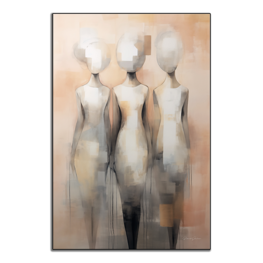 Fade to Unity | Contemporary Figures Blending into Unity Art Print