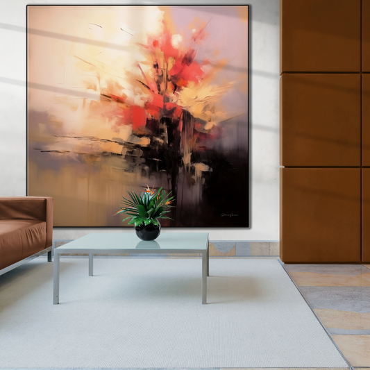 Fiery Genesis | Warmth and Motion in Abstract Canvas Art
