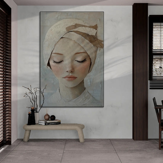 Feminine Collection | Glimpse of Grace | Minimalist Feminine Portrait for Tranquil Spaces by Roderick Sebastiaan | GlimpseofGraceopen-plan-room-with-wood-accents