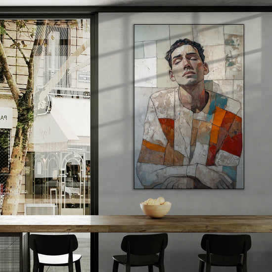 Male Collection | Layers of Thought | Thought-Provoking Abstract Male Portrait for Contemporary Decor by Roderick Sebastiaan | LayersofThoughtcity-cafe-with-window-views