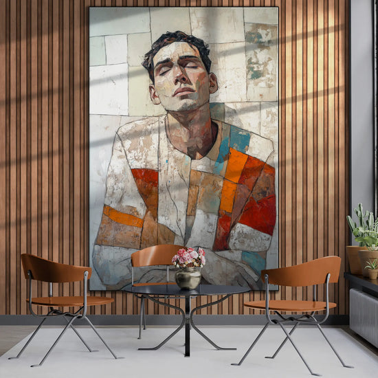 Male Collection | Layers of Thought | Thought-Provoking Abstract Male Portrait for Contemporary Decor by Roderick Sebastiaan | LayersofThoughtsunroom-with-table-and-chairs-2x3-1-Panel