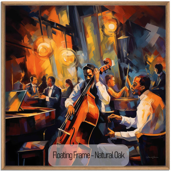 Music Collection | Roaring 20's French Quarter | Vibrant Jazz Abstraction in Elegant Art Frame by Roderick Sebastiaan | NaturalOak_07ec36fd-8762-46f2-b121-e6d2281c54c8