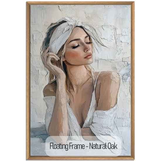 Feminine Collection | Refined Serenity | Elegant Female Portrait Art Print for Tranquil Spaces by Roderick Sebastiaan | NaturalOak_0dbdc30d-5517-484a-88d7-706b6dc96e2d