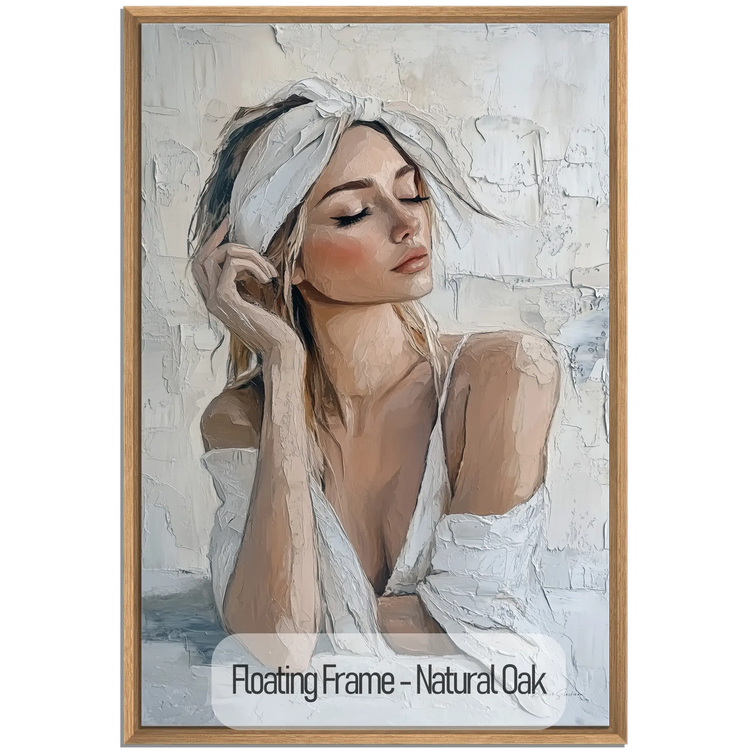 Feminine Collection | Refined Serenity | Elegant Female Portrait Art Print for Tranquil Spaces by Roderick Sebastiaan | NaturalOak_0dbdc30d-5517-484a-88d7-706b6dc96e2d