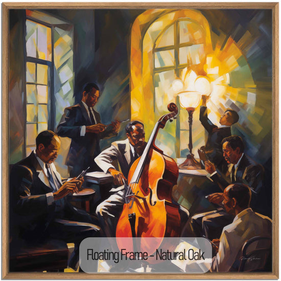 Music Collection | The Soul of Bourbon Street | Lively Warm Jazz Evening in Art Frame by Roderick Sebastiaan | NaturalOak_3d8f12fe-f84d-481f-827f-1be775b1b7c0