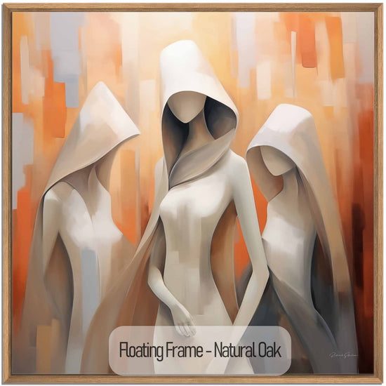 Feminine Collection | Cloaked in Mystery | Warm Toned Ambient Abstract of Mysterious Cloaked Figures by Roderick Sebastiaan | NaturalOak_707debfe-f949-4b72-89c9-14b8f4df78fa