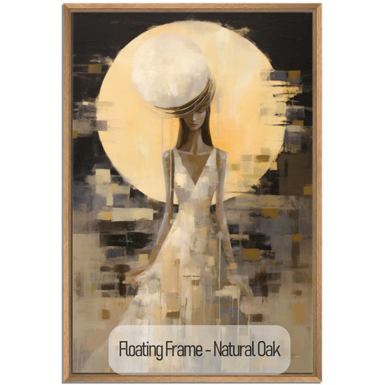 Feminine Collection | Luna Eleganza | Serene Moonlight Silhouette on Luxury Art cloth by Roderick Sebastiaan | NaturalOak_788a92a9-4c50-490a-bdbb-cb61746df662