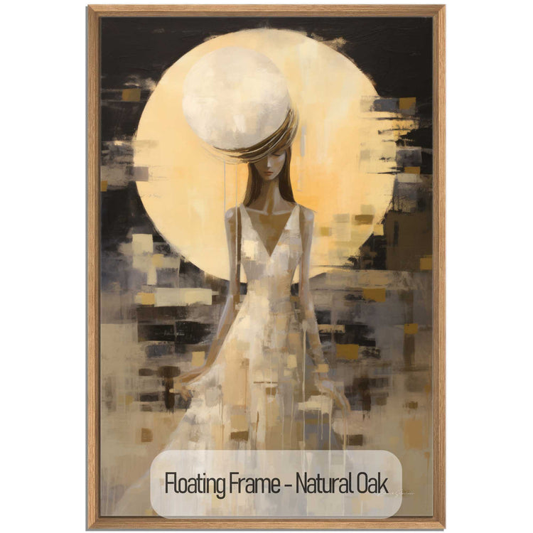 Feminine Collection | Luna Eleganza | Serene Moonlight Silhouette on Luxury Art cloth by Roderick Sebastiaan | NaturalOak_788a92a9-4c50-490a-bdbb-cb61746df662