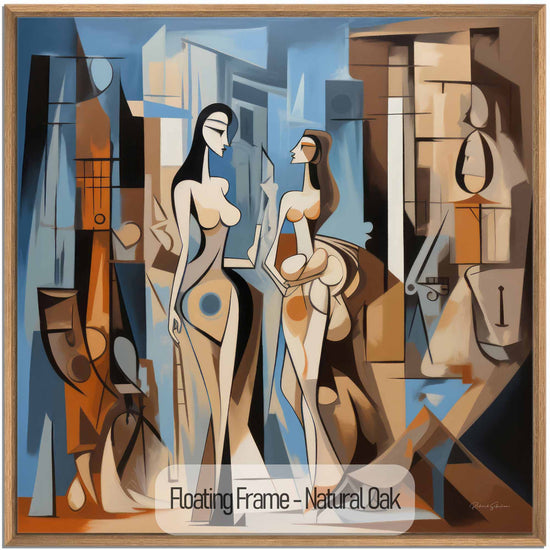 Surrealism Collection | Ville de Rêve No.1 | Abstract Meeting in a Dream City on Art Cloth by Roderick Sebastiaan | NaturalOak_96f39a70-e760-43ae-a546-e254256ad4c4