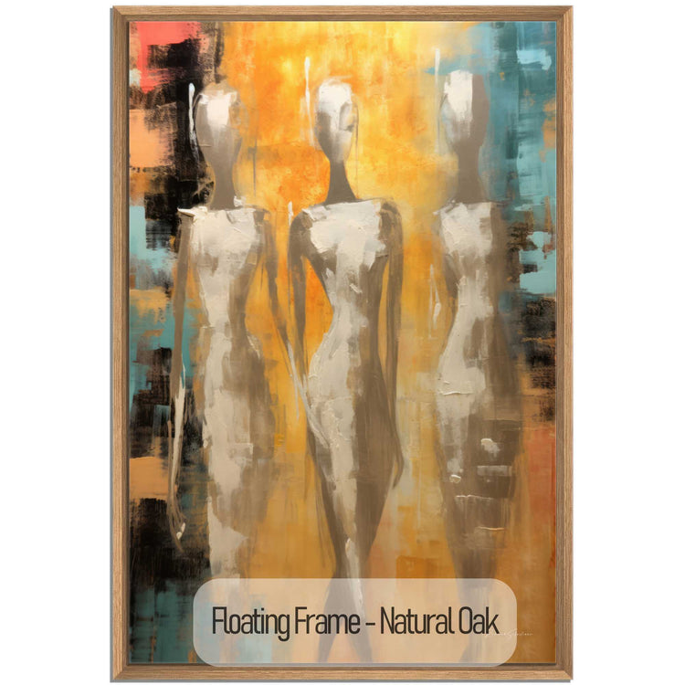 Feminine Collection | Ethereal Elegance | Refined Abstract Trio in Warm Glow on Art cloth by Roderick Sebastiaan | NaturalOak_a569ced1-c58f-4b49-b6a6-1729f195905a