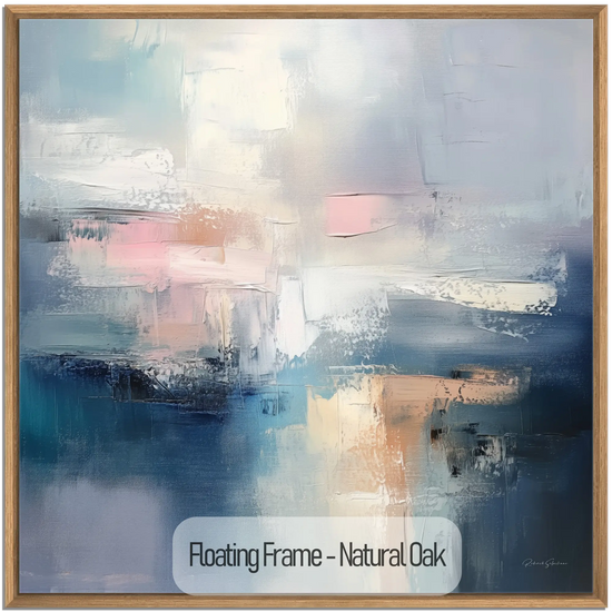 Abstract Collection | Clouded Reflections | Serene Abstract Art Print in Soothing Blues and Pinks by Roderick Sebastiaan | NaturalOak_b9f8c0da-5bb9-4541-873d-30ba04ab0e05