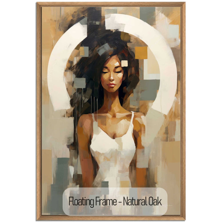 Feminine Collection | Fragmented Serenity | Abstract Realistic Female Portrait on Art Cloth by Roderick Sebastiaan | NaturalOak_bb1629a1-cdce-433d-83df-36e83785d11c