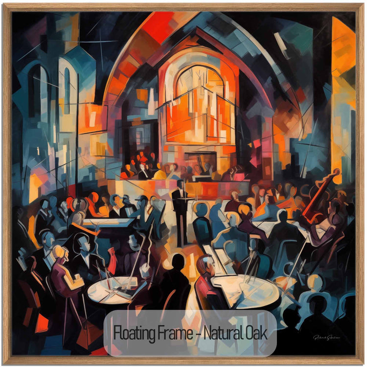 Music Collection | 20's Jazz No.2 | Vibrant & Expressive Art Cloth Print in Art Frame by Roderick Sebastiaan | NaturalOak_d985dabd-3b2b-4660-b5c2-db1891cb305c