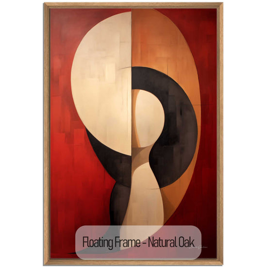 Abstract Collection | Crimson Dance | Fiery Red Abstract Dance on Modern Art Frame by Roderick Sebastiaan | NaturalOak_eb313c87-8541-4b97-ae5b-10477bee8cc2