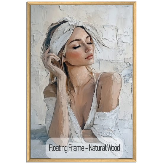 Feminine Collection | Refined Serenity | Elegant Female Portrait Art Print for Tranquil Spaces by Roderick Sebastiaan | NaturalWood_0cbc2fc3-28b2-4874-9df1-8170c9af70a5